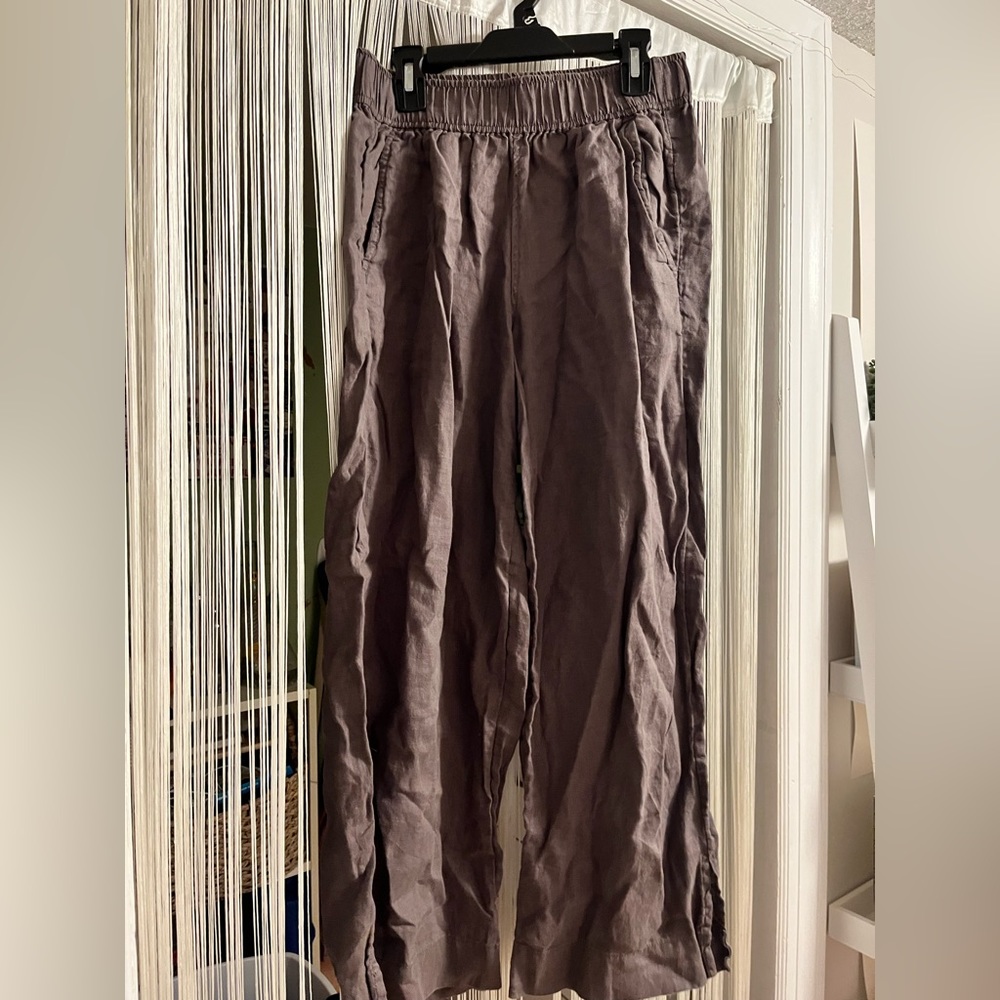 100% linen ankle pant